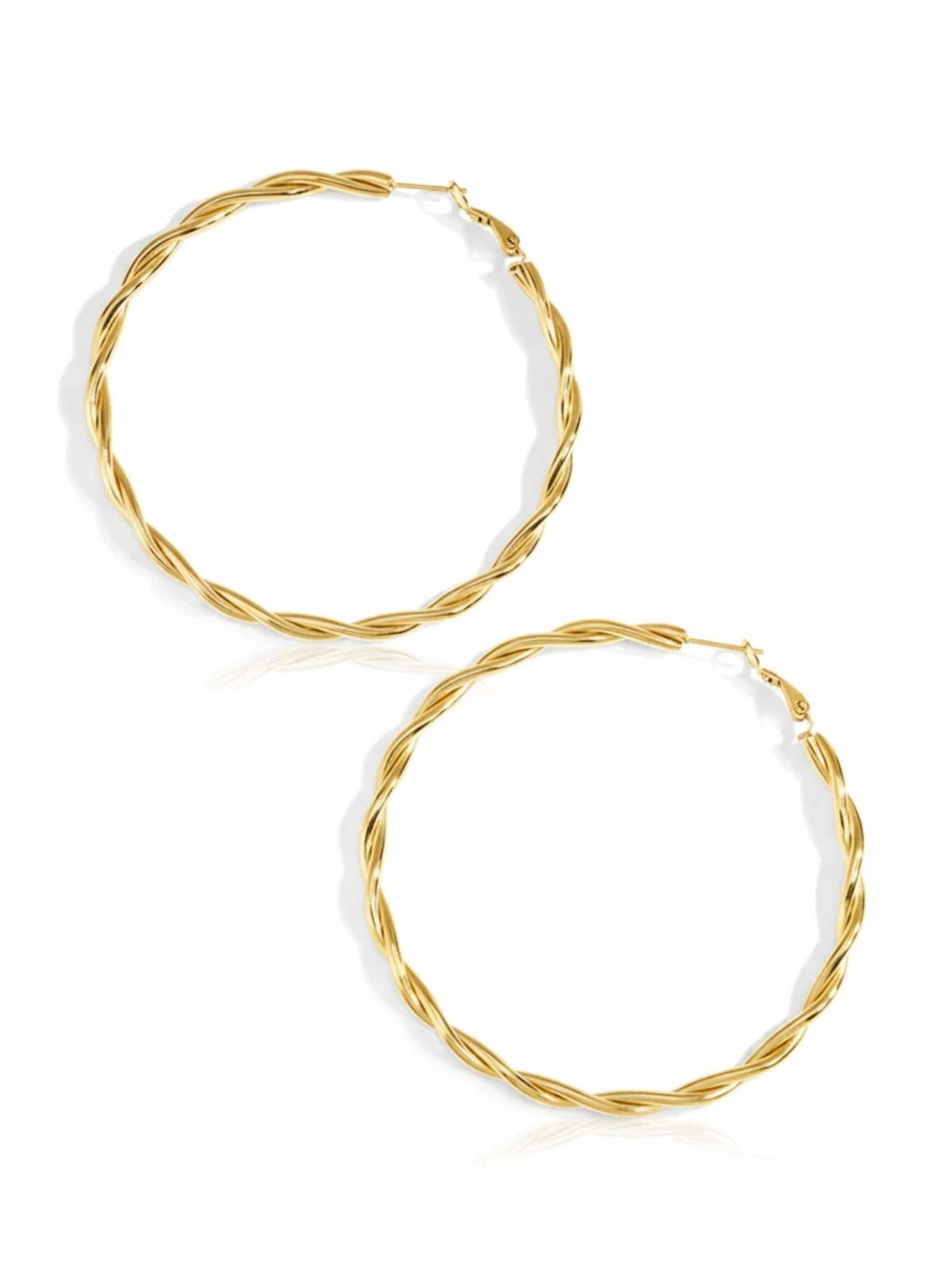 Cala Rose Oorbellen 'TWIST HALO' in Goud