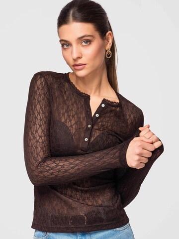 Camicia da donna di Ombre in marrone: frontale