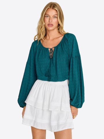 Cupshe - Blusa 'Long Sleeve' em verde: frente