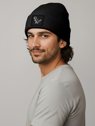 Neverless Beanie 'Polygon T-Rex' in Black