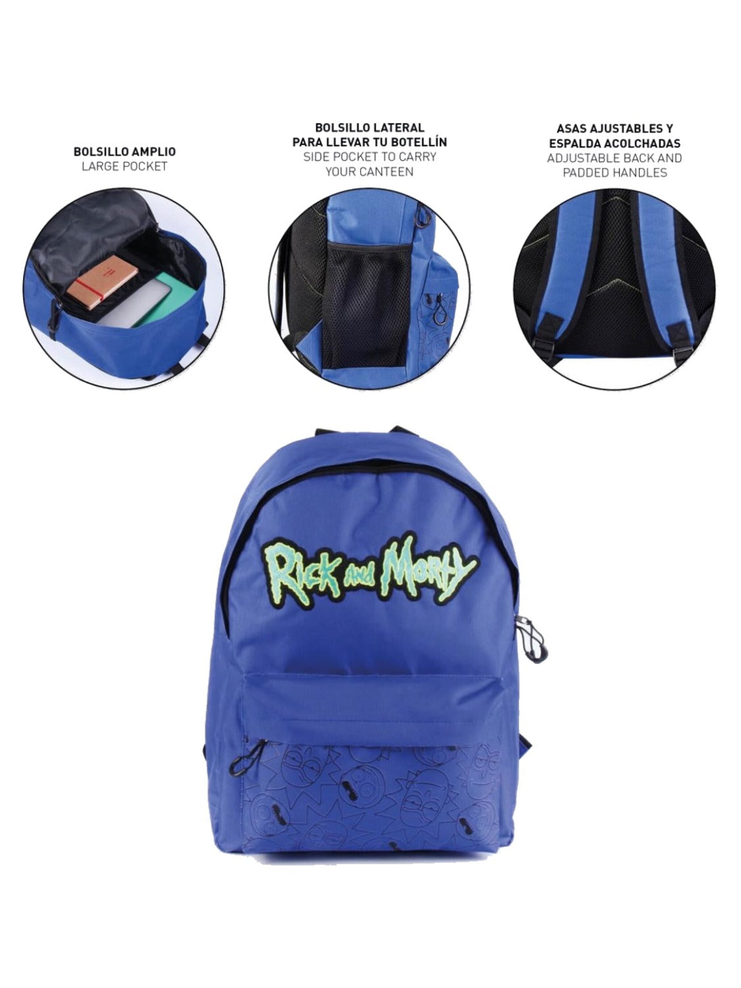 Rick And Morty Rugzak 'Rick and Morty Rugzak Hoogte 45cm' in Blauw