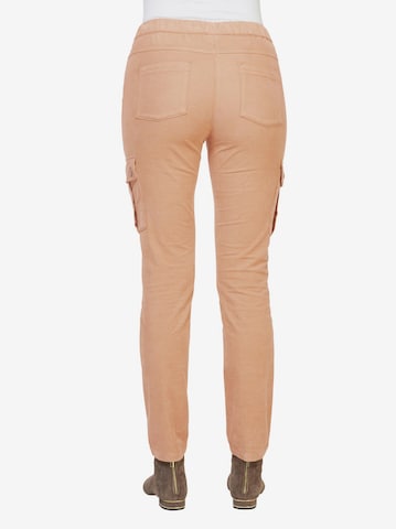 Linea Tesini by heine Slim fit Cargo trousers in Beige