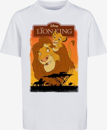 T-Shirt 'Disney Der König der Löwen Simba and Mufasa' F4NT4STIC en blanc : devant