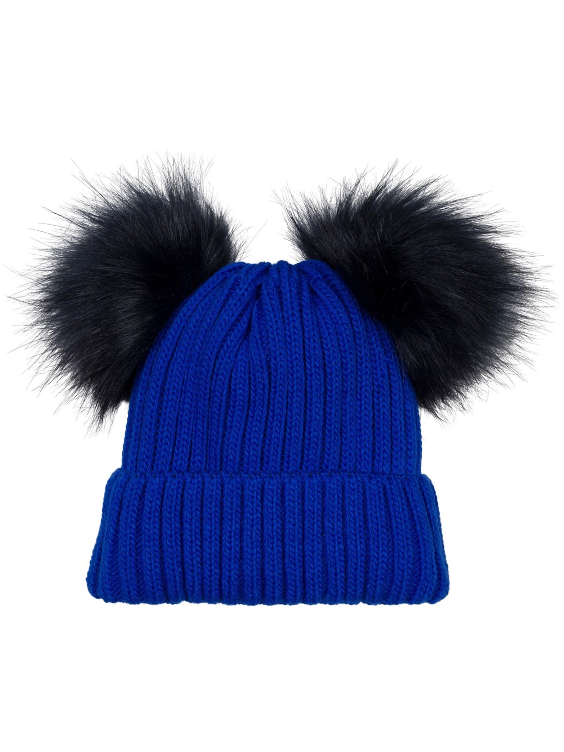 styleBREAKER Mütze 'Kinder Bommelmütze mit zwei Bommel'‌‌‌‌‌ in Blau