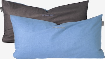 SCHIESSER Pillow 'Doubleface Feinbiber' in Blue: front