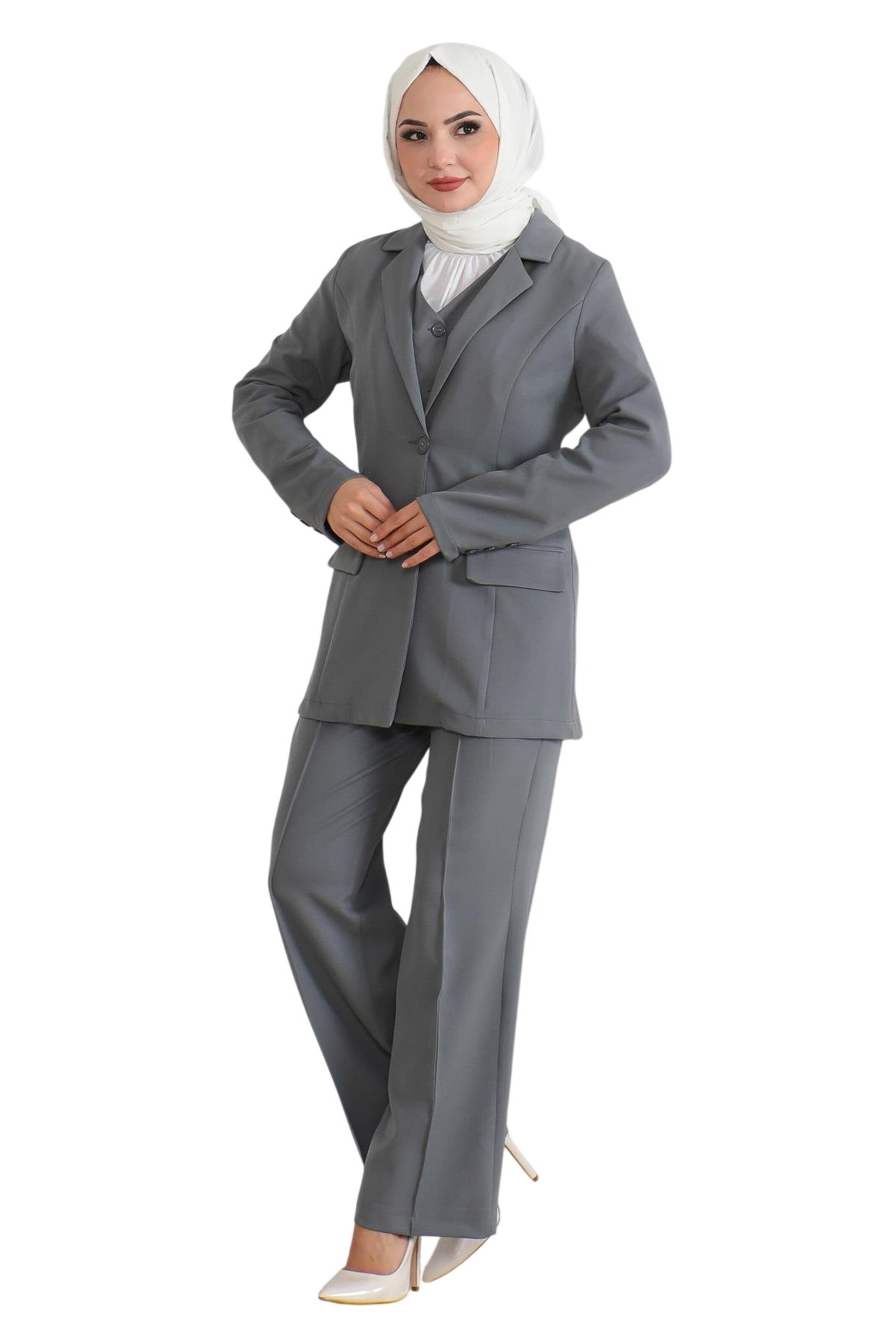 Pantalons de tailleur MODAMIHRAM en gris