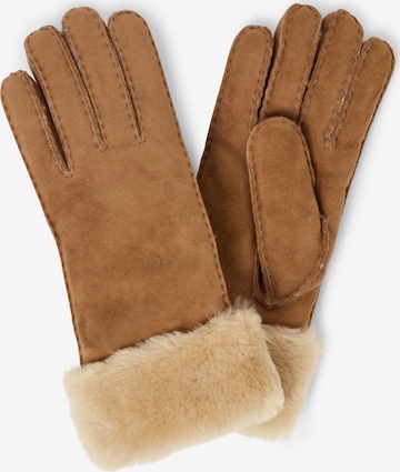 Pearlwood Full Finger Gloves 'Emma' in Brown: front