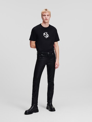 Coupe slim Pantalon ' Slim Denim ' KARL LAGERFELD JEANS en noir : devant