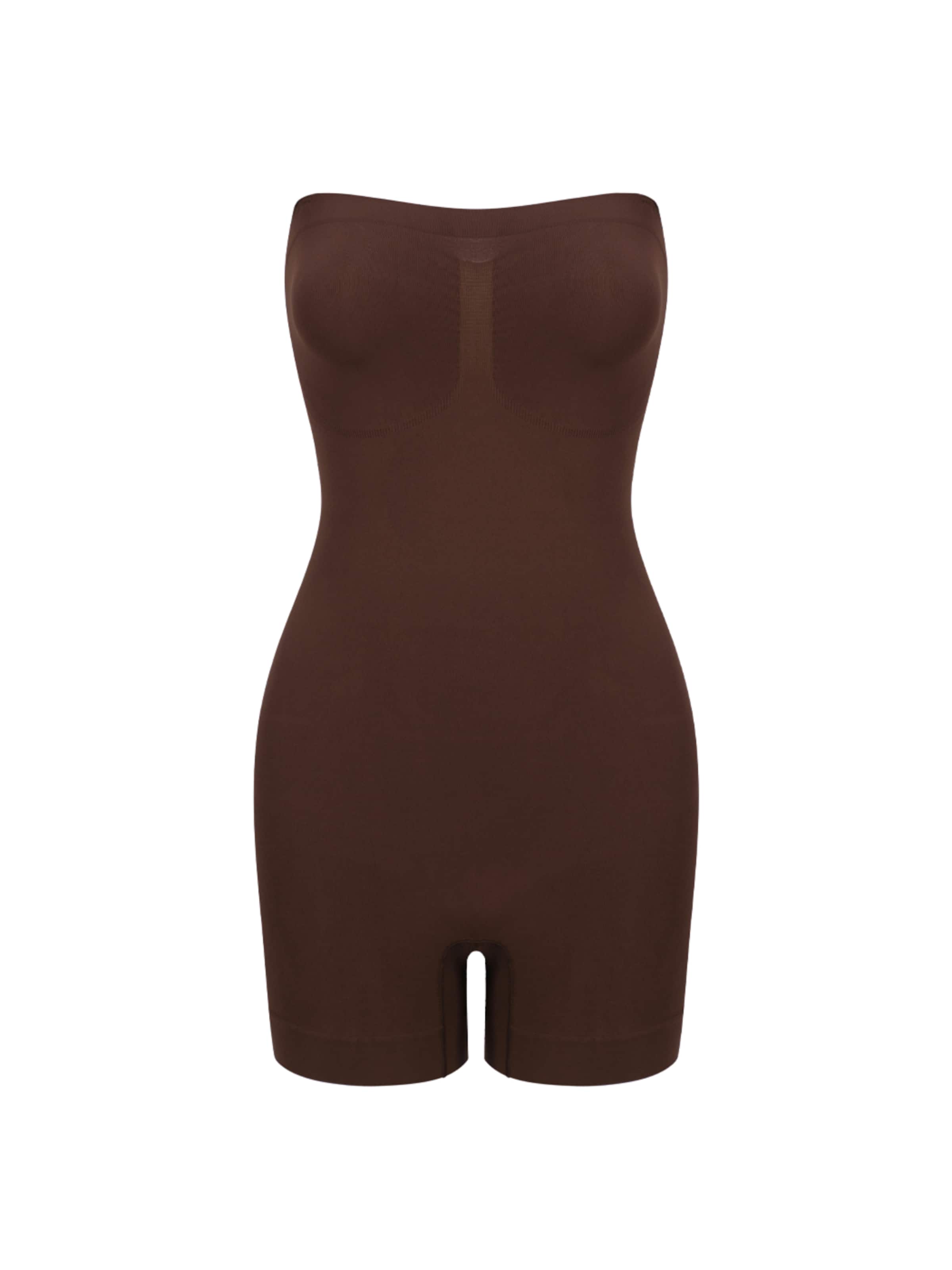 cfab (formerly creamy fabrics) Shaping Bodysuit 'Trägerloser Bodysuit Sculpting Shapewear mit Shorts' in XS in Brown, Item view