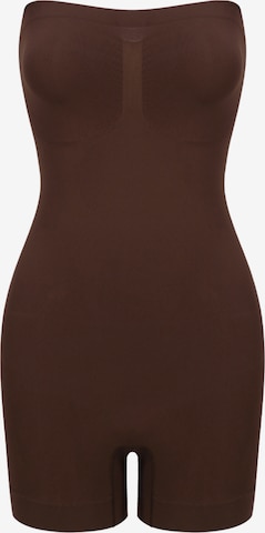 cfab (formerly creamy fabrics) Shapingbody 'Trägerloser Bodysuit Sculpting Shapewear mit Shorts' in Braun: Vorderseite