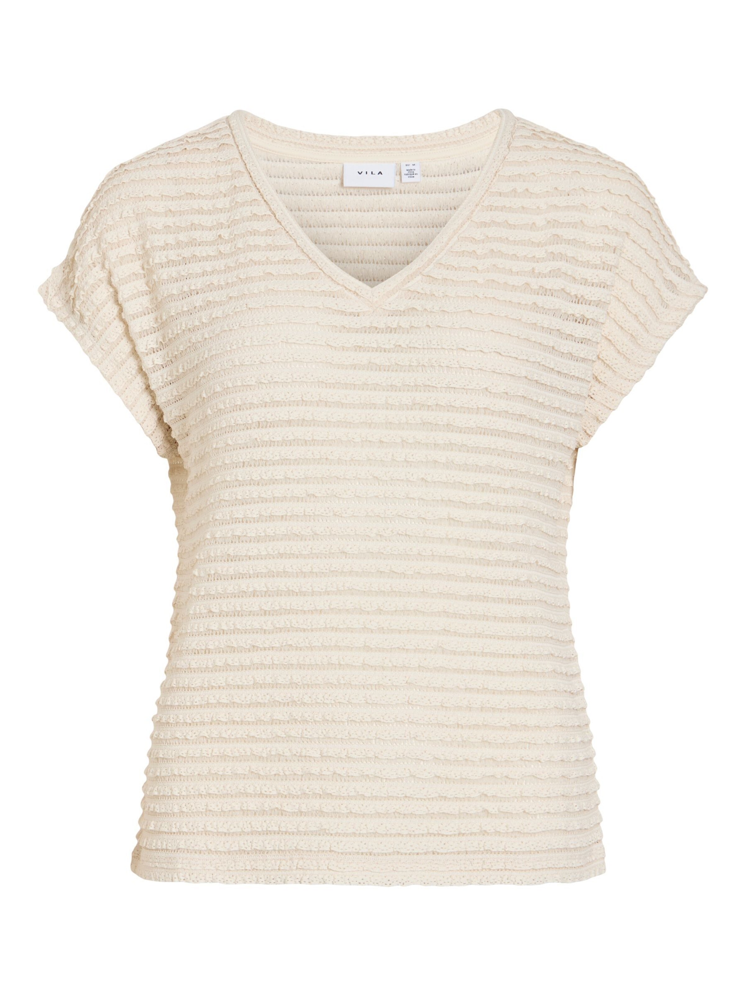 VILA Pullover 'VILogan' in Beige: Vorderseite