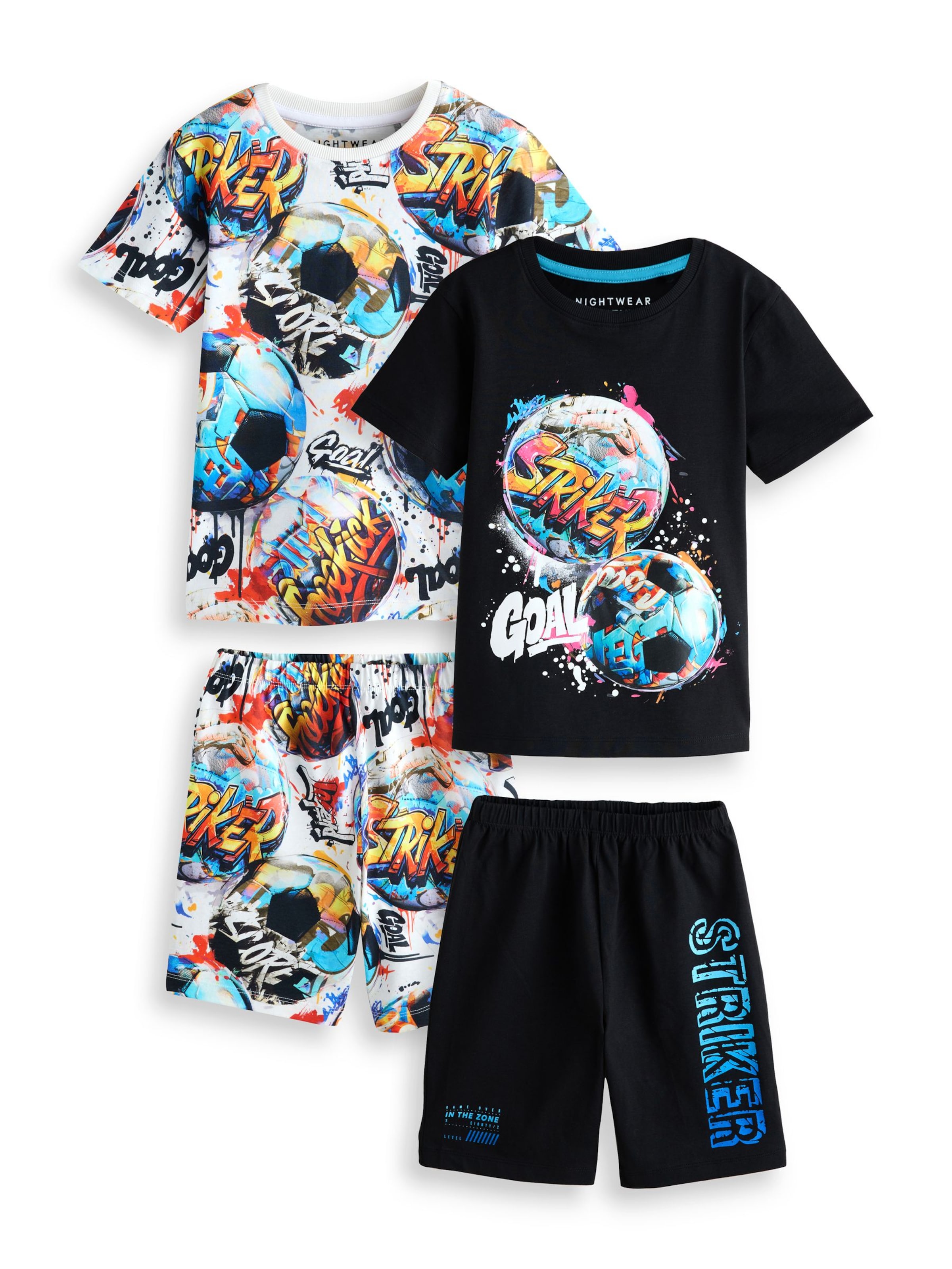 Pijamale de la Next pe negru: față