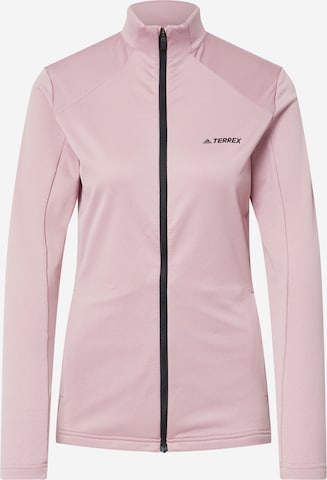 adidas Terrex Αθλητική ζακέτα φούτερ σε ροζ: μπροστά