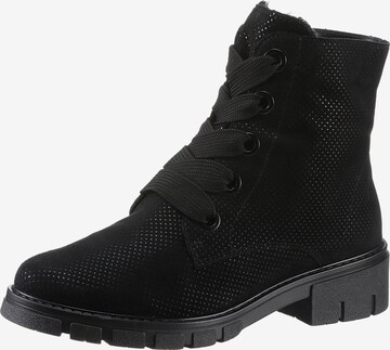 ARA Lace-Up Ankle Boots in Black: front