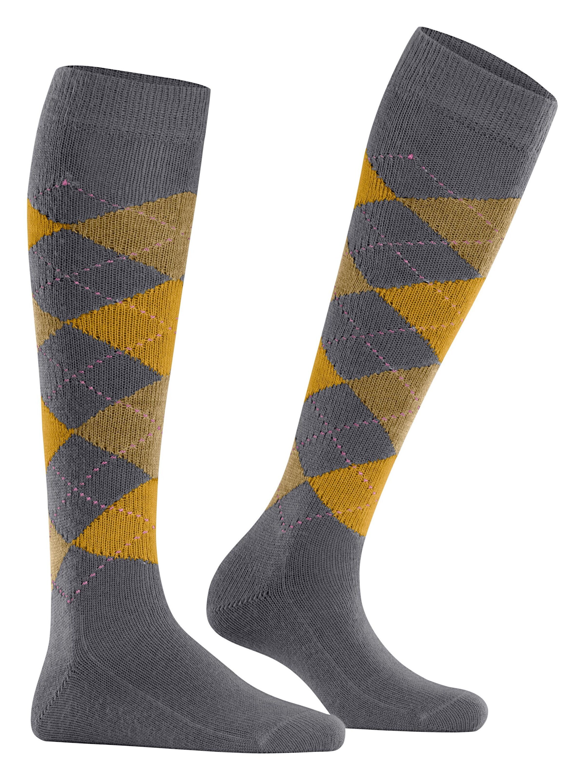 BURLINGTON Over the Knee Socks 'Whitby' in Grey: front