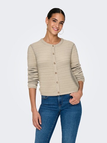 JDY Knit cardigan 'JDYTIKKA' in Beige: front