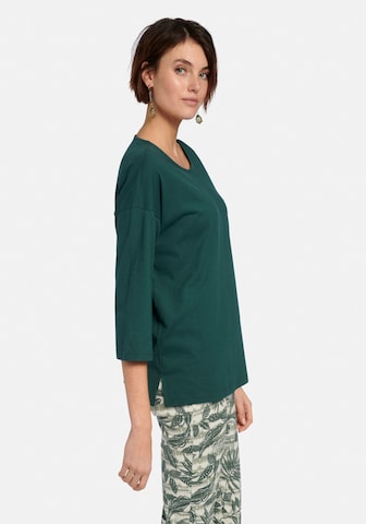 Green Cotton 3/4-Arm-Shirt in Grün