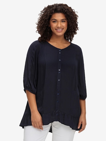 SHEEGO Blouse in Blauw: voorkant