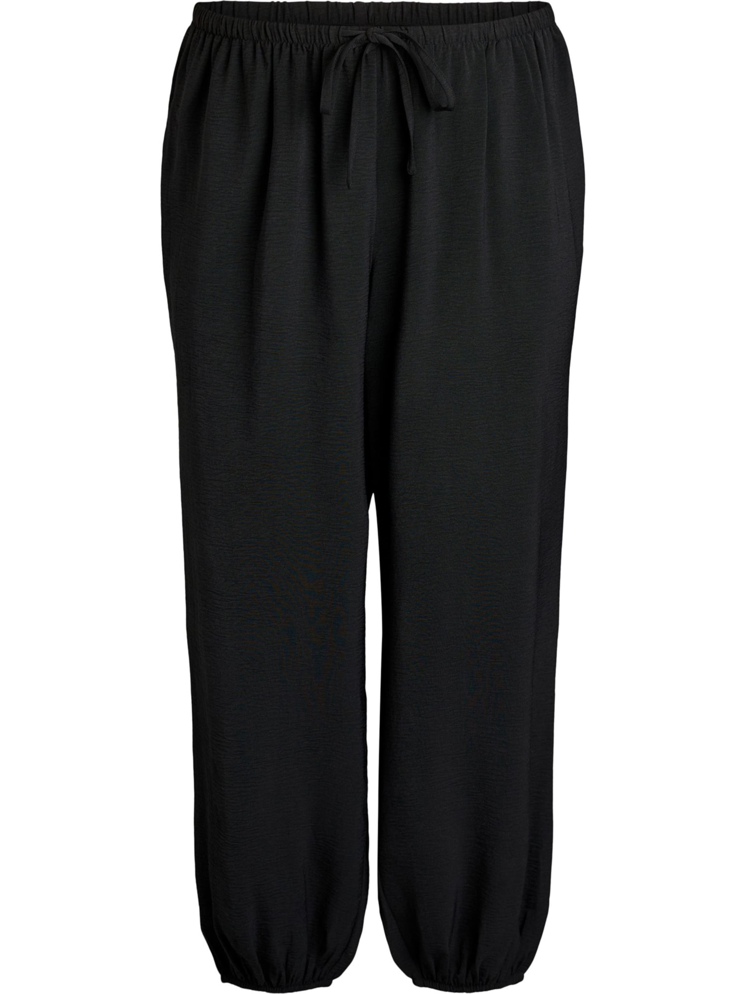 Loosefit Pantaloni 'FLKIKKA' di Zizzi in nero: frontale