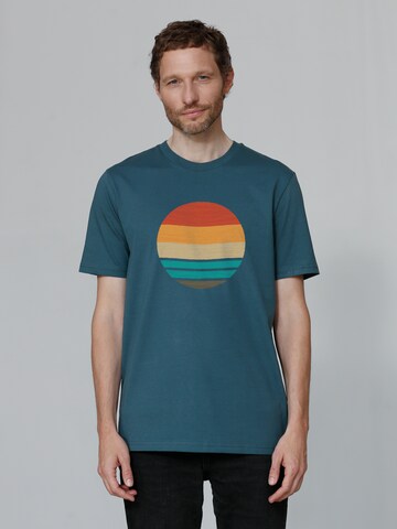 T-Shirt 'Retro Sunset Ocean' Watapparel en bleu : devant