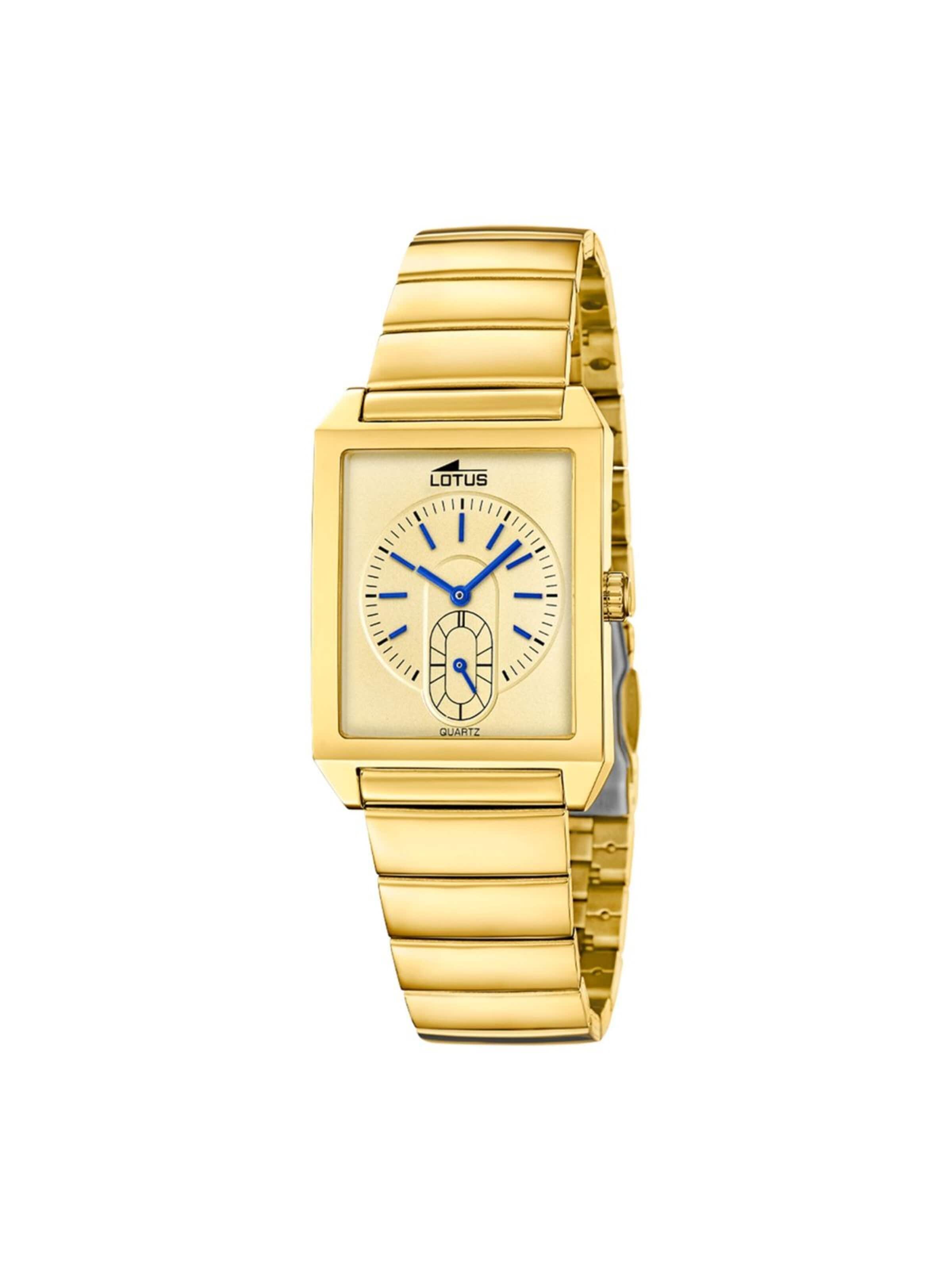 Lotus Analoog horloge 'Watch Square Series' in Goud: voorkant