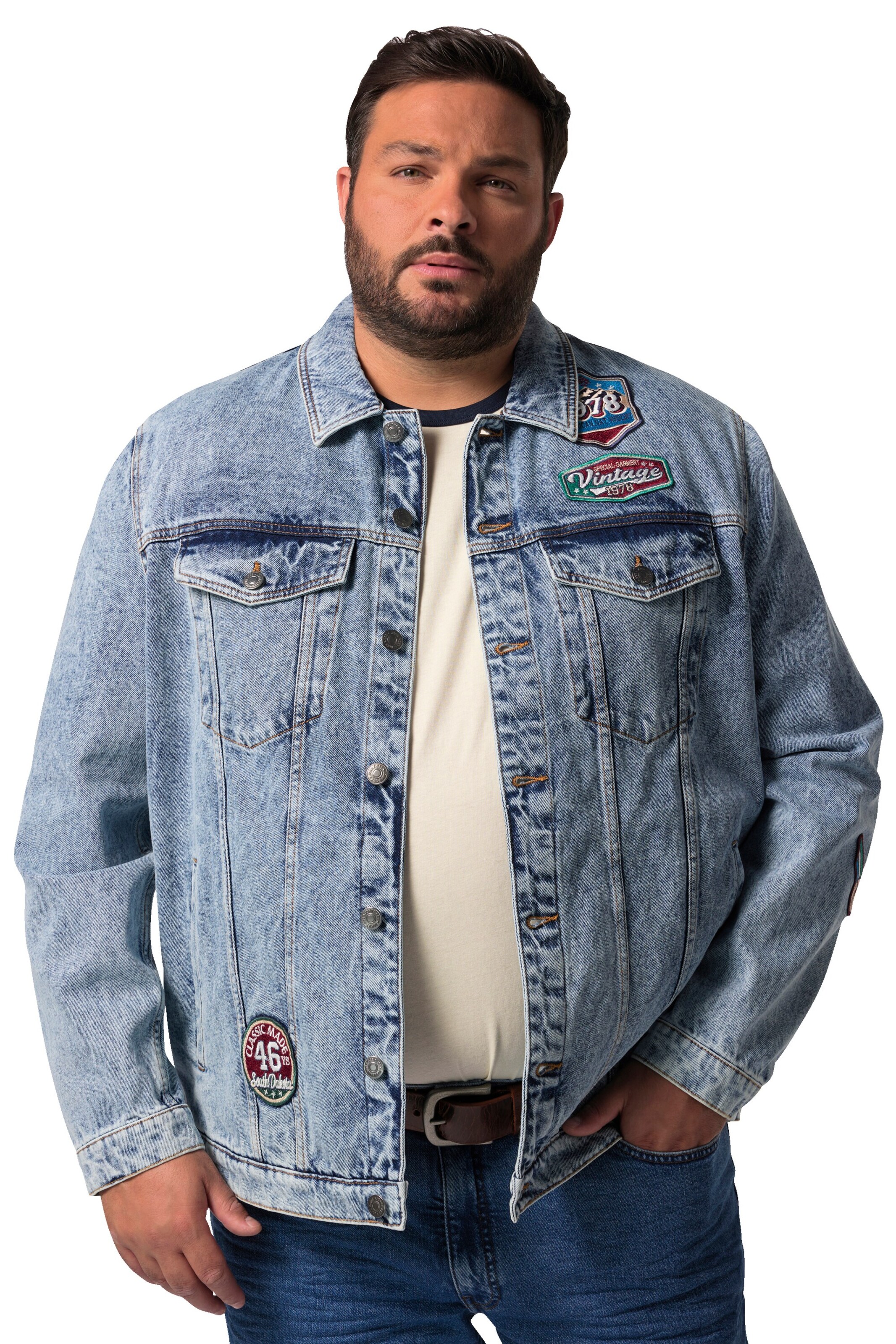 John F. Gee Between-season jacket in Blue: front