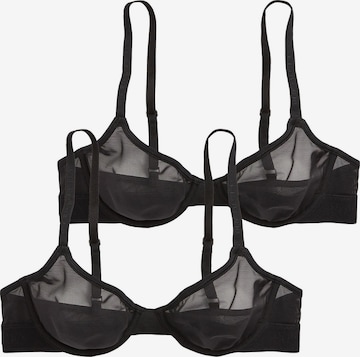 Triangle Soutien-gorge ' Unlined Demi Bra - Mesh ' Polo Ralph Lauren en noir : devant