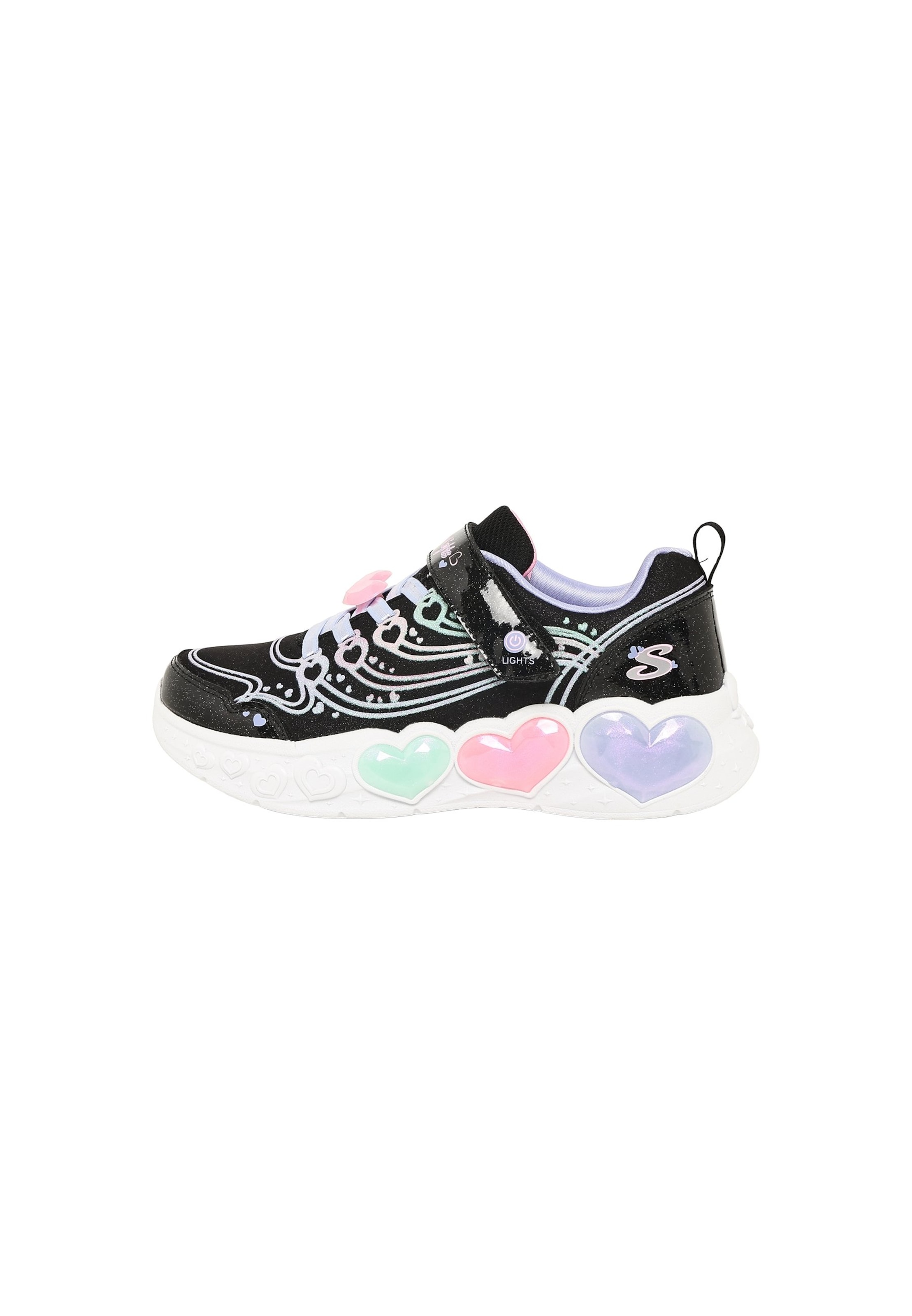 SKECHERS Sneakers 'ENCHANTED HEART LIGHTS' in Zwart: voorkant