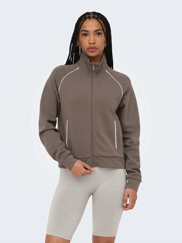 Veste de survêtement 'ONPSAGE' ONLY PLAY en marron : devant