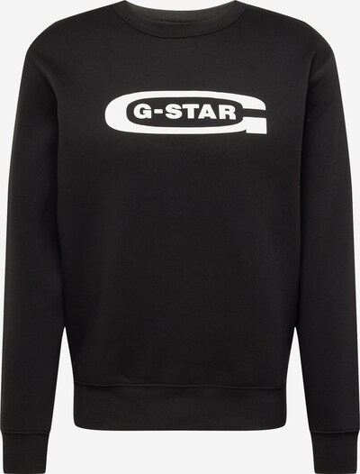 G-Star RAW Sweatshirt 'Old school' in de kleur Zwart / Wit, Productweergave