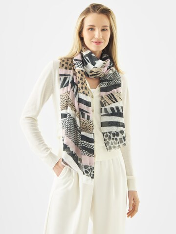 CODELLO Schal mit Animal-Muster-Mix in Schwarz: Vorderseite