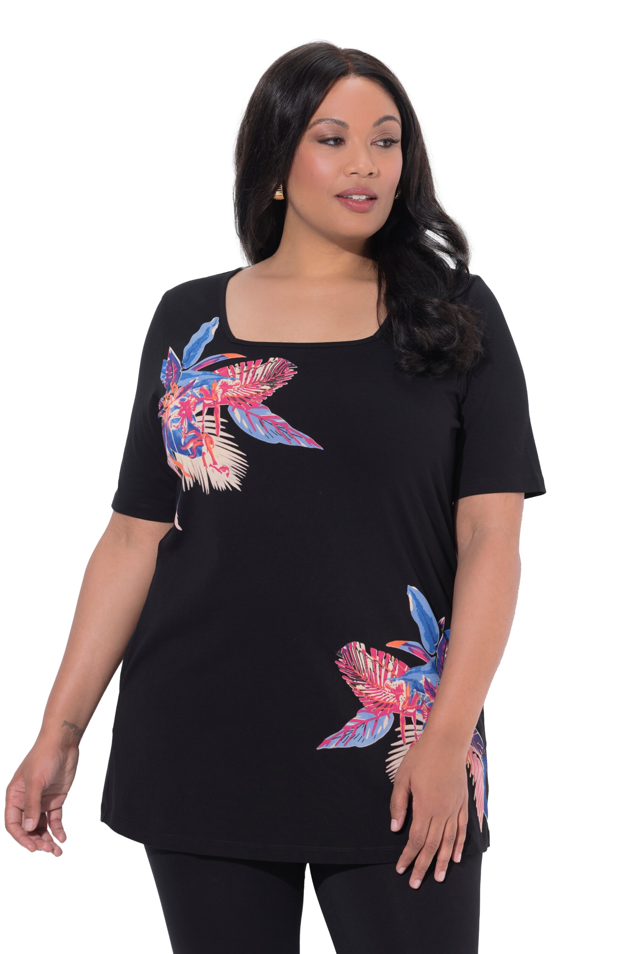 Ulla Popken Shirt in Schwarz: Vorderseite