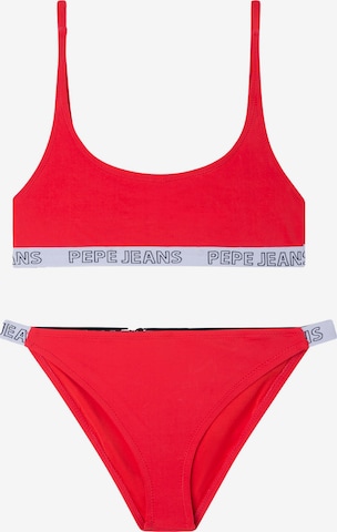 Pepe Jeans - Bikini 'POPPY' en rojo: frente