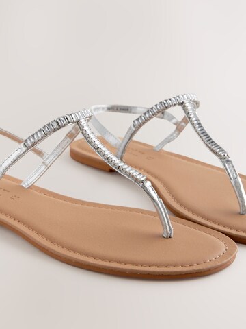 Next T-Bar Sandals in Silver