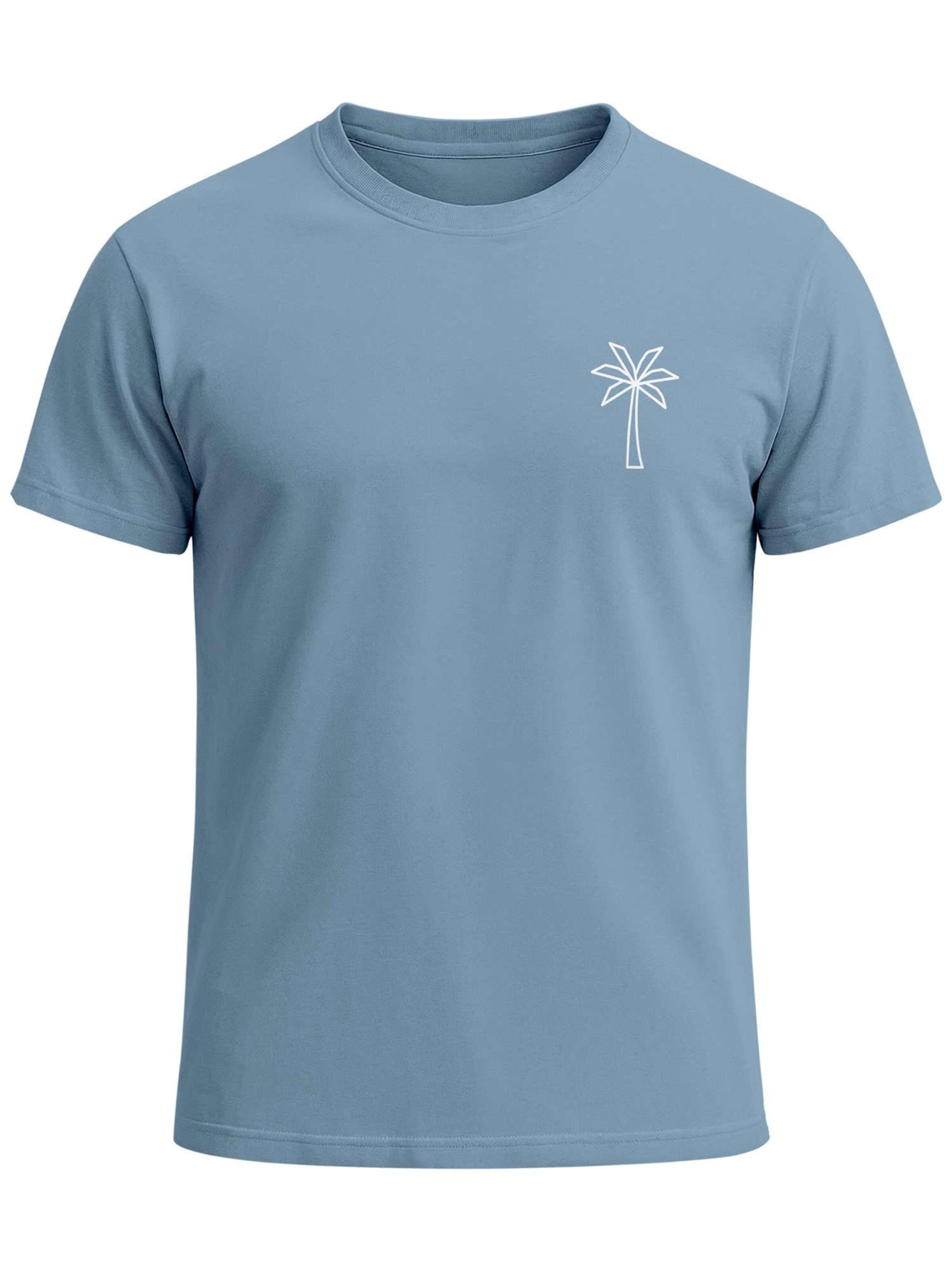 Neverless Shirt 'Palme Polygon' in Blue: front