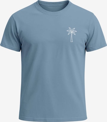 Neverless Shirt 'Palme Polygon' in Blue: front