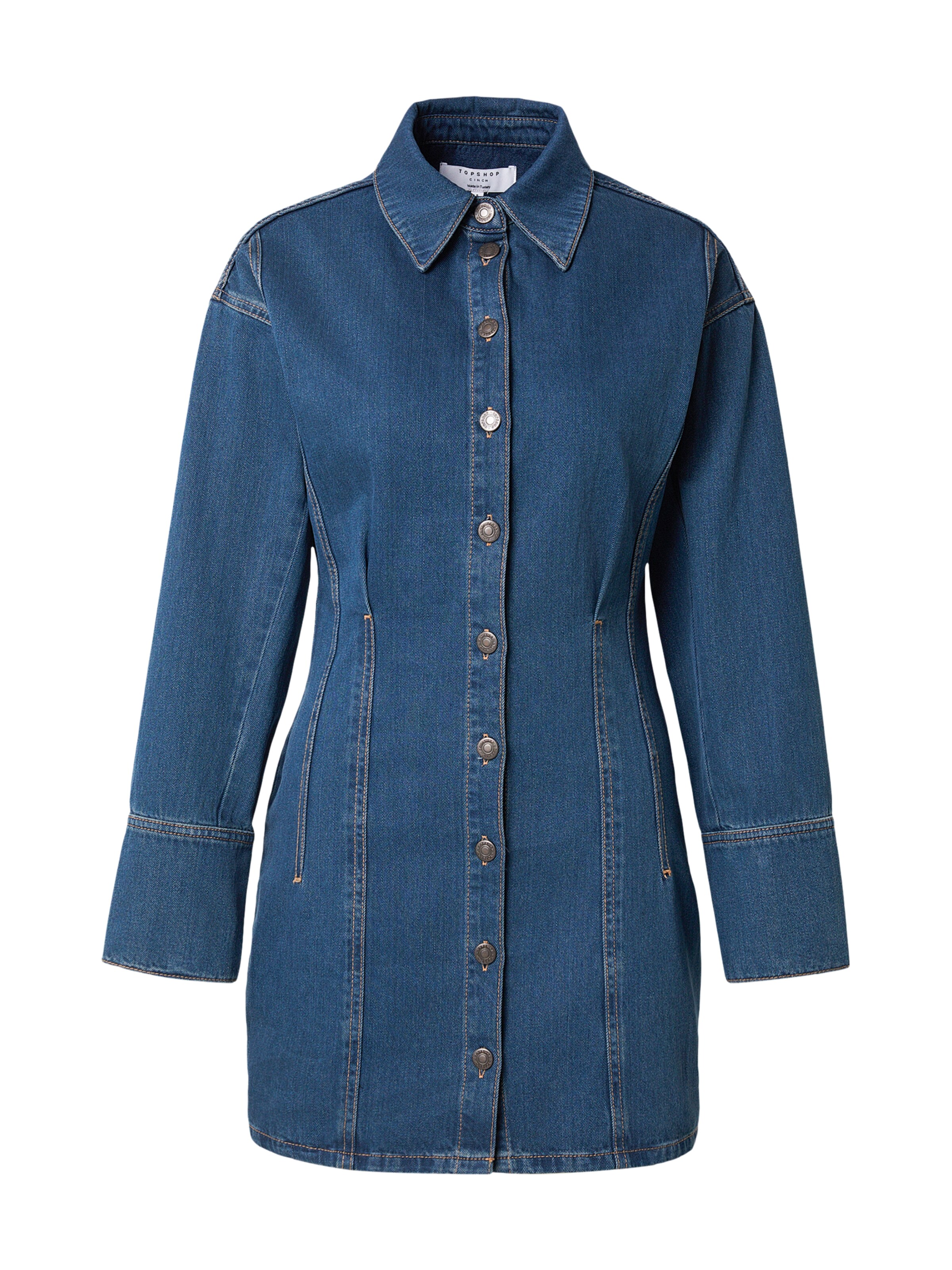 TOPSHOP Skjortklänning 'TAYLOR' i blå: framsida