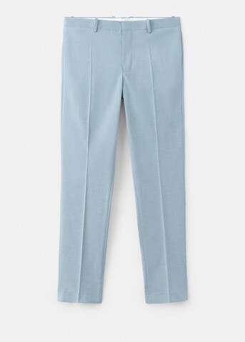 MANGO MAN Regular Pleat-Front Pants 'Paris' in Blue