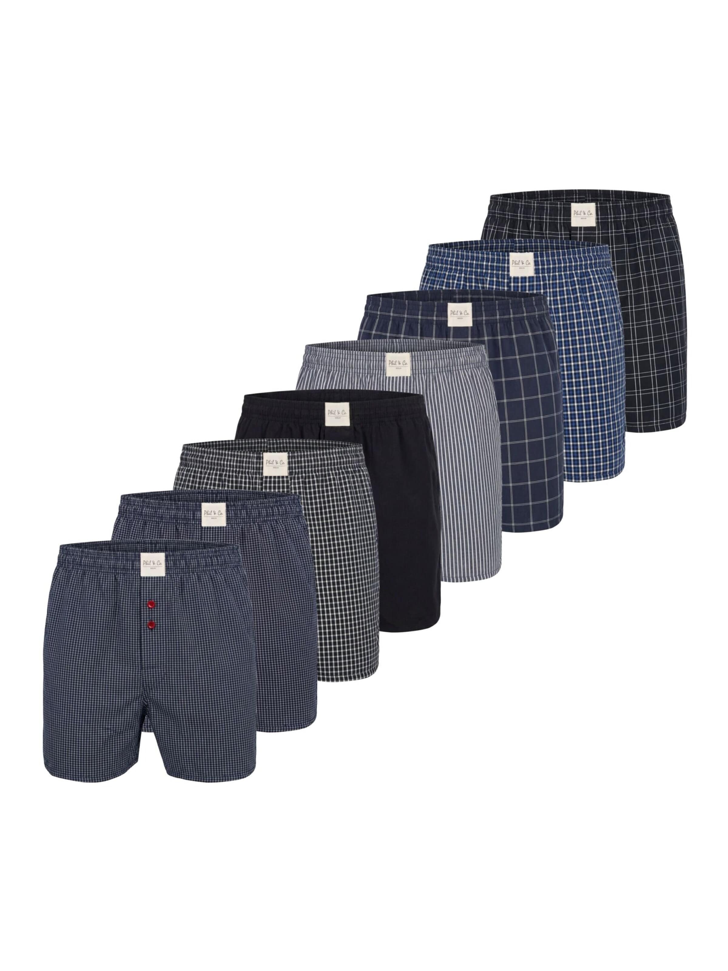 Phil & Co. Berlin Boxer shorts 'Phil & Co. Berlin Men's Woven Boxers 8 Pack – Loose Fit Boxer Shorts – 60% Cotton & 40% Polyester – Breathable, Wrinkle-Resistant & Easy Care' in XXL in Mixed colours, Item view
