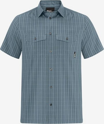 JACK WOLFSKIN Regular fit Athletic Button Up Shirt in Blue: front