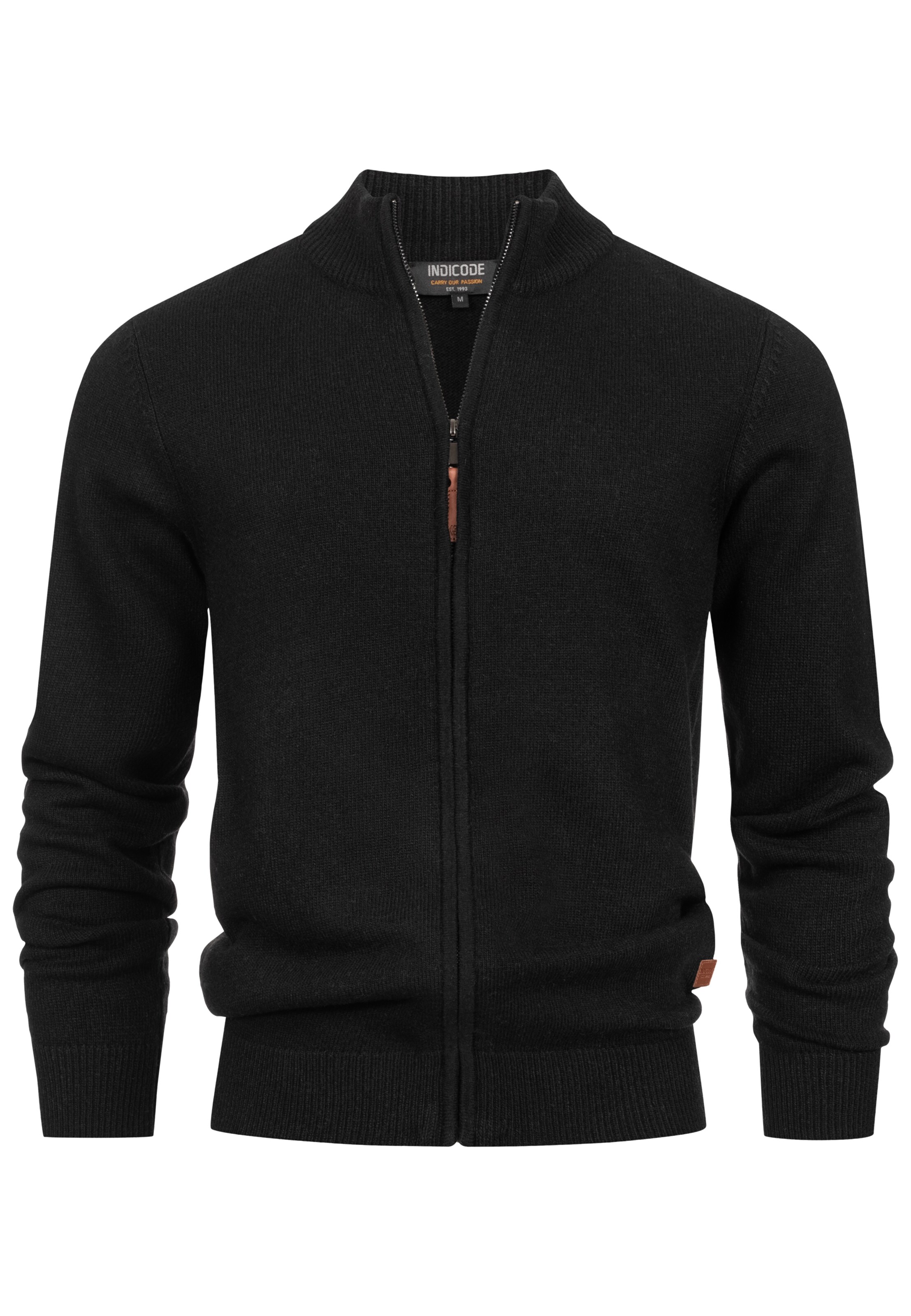 INDICODE JEANS Strickjacke in Schwarz: Vorderseite