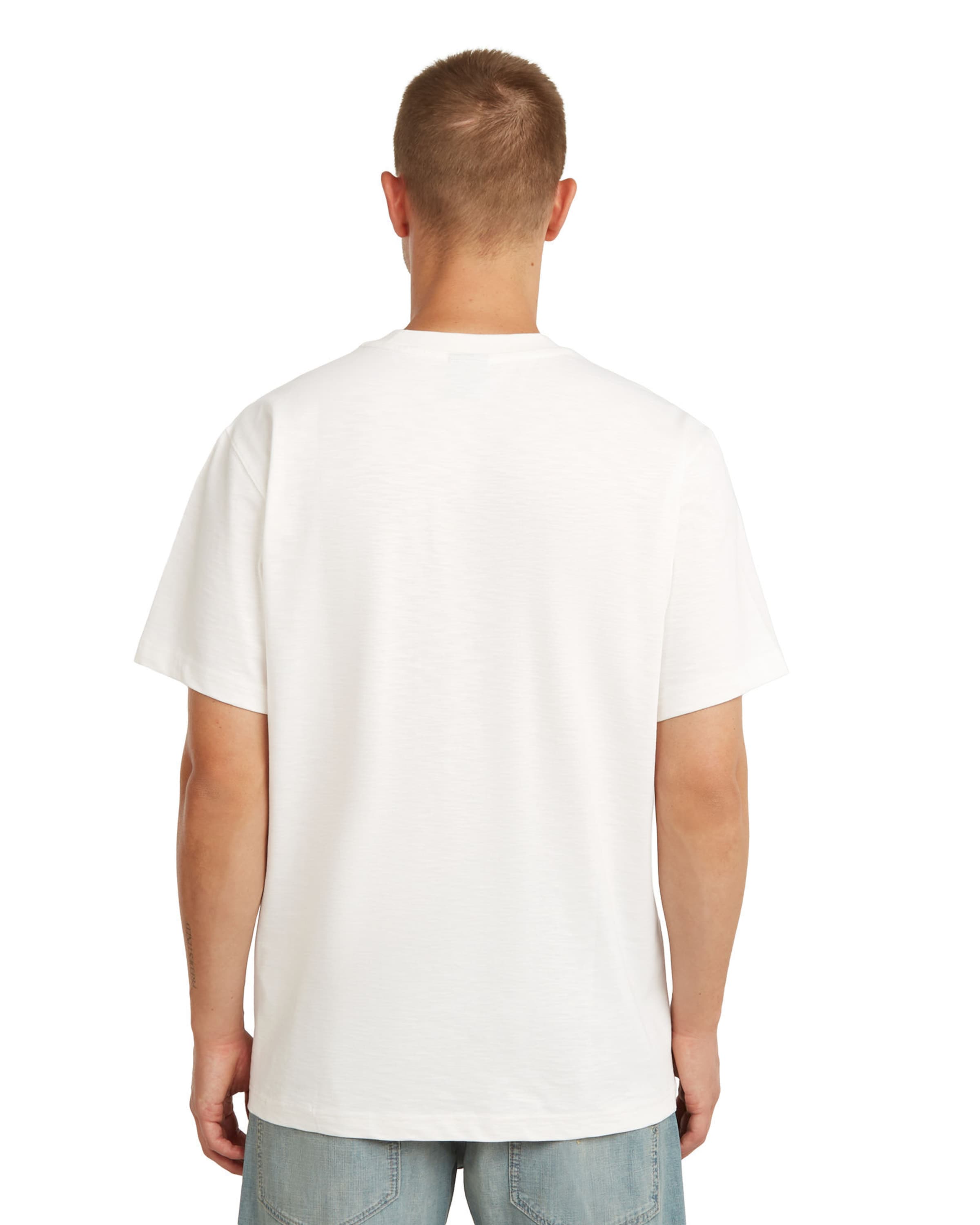G-STAR Shirt 'Distressed Zip Pocket T-Shirt' in White