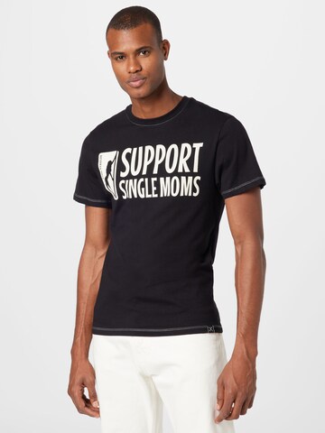 King Kerosin Shirt 'Support Single Moms' in Black: front