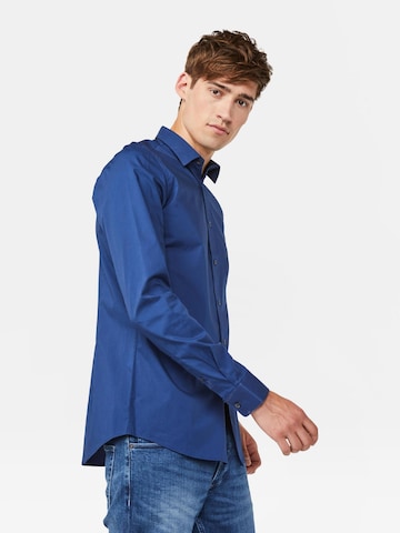 WE Fashion Slim Fit Hemd in Blau