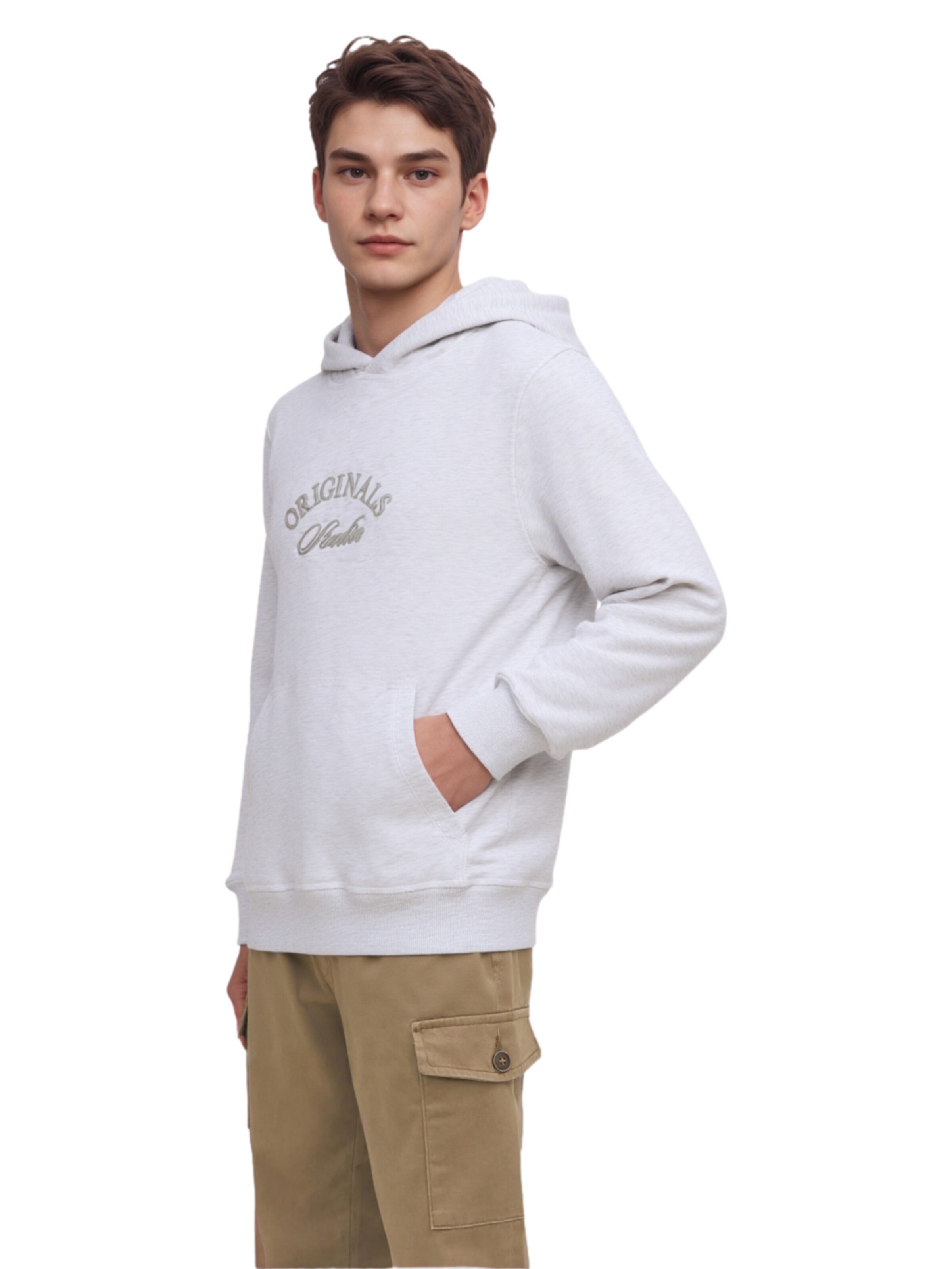 Sweat 'Bleecker Branding' Jack & Jones Junior en blanc