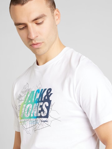 T-Shirt 'MAP SUMMER' JACK & JONES en blanc