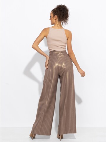 JIORO Wide leg Pants 'ESSENTIALS' in Beige