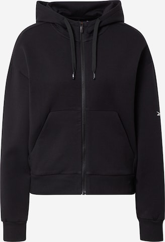 Reebok Athletic Zip-Up Hoodie 'Dreamblend' in Black: front