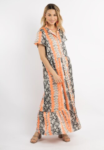 IZIA Shirt Dress in Orange: front