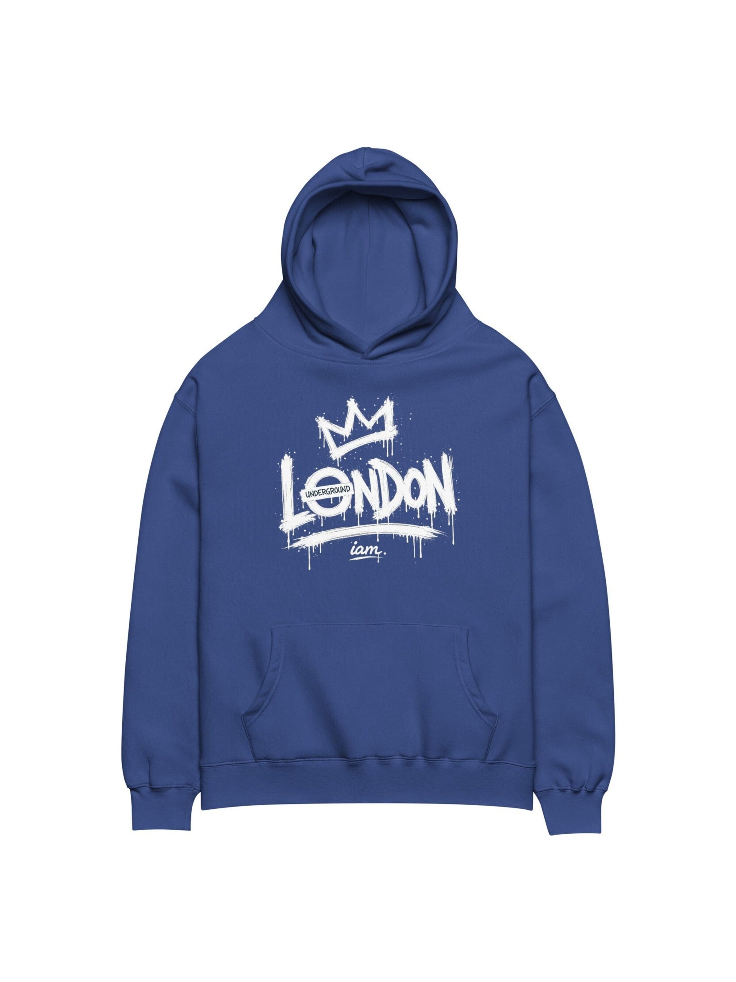 iam. Sweatshirt 'LONDON - THE HEAVY HOODIE' in Blauw: voorkant